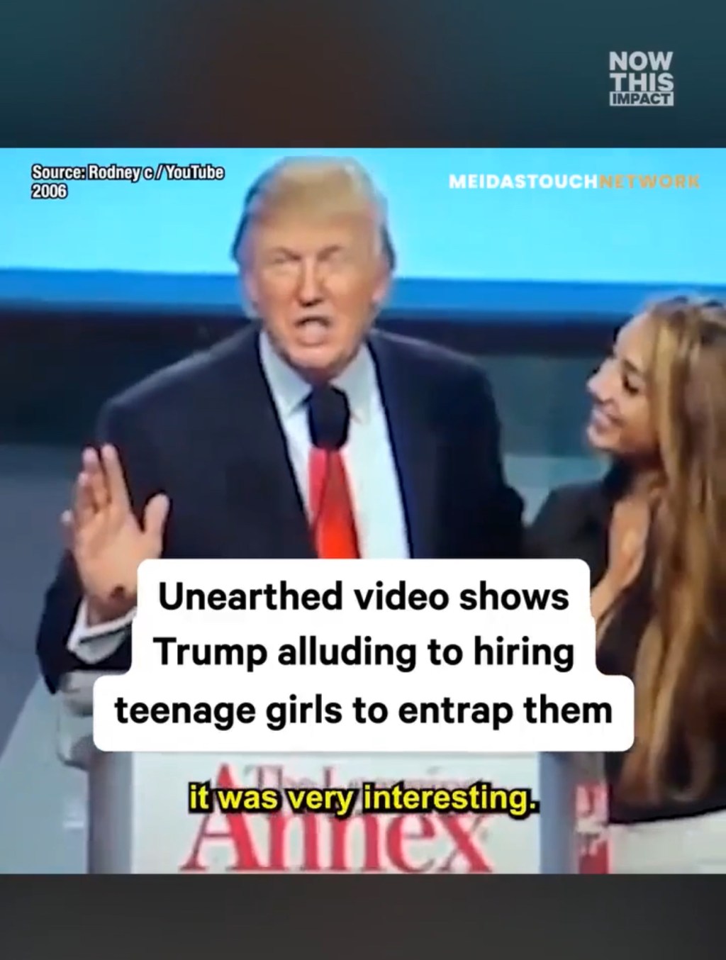 Unearthed footage of Trump alluding to trying to trap&nbsp;teenagers